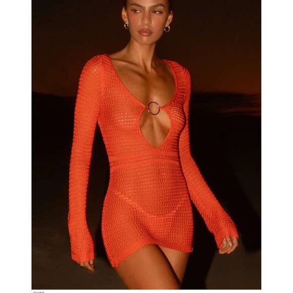 Peppermayo Dresses & Skirts - Peppermayo Sunriser Crochet Mini Dress Red XS/S New With Tags